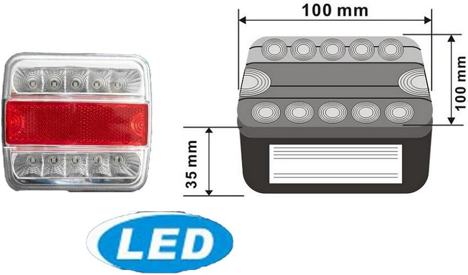 Magnetic Rear Lights Set With 7-Pin Plug LED