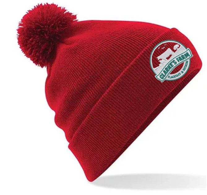 Bobble Beanie Hat (With Embroidered Logo)