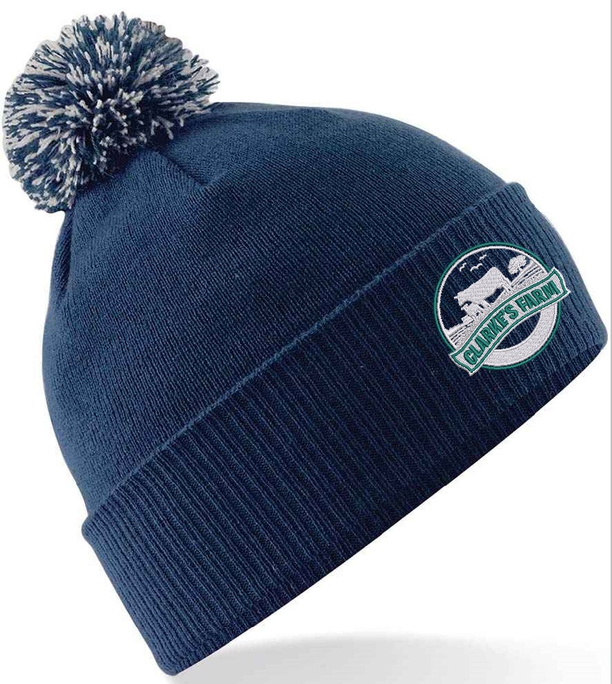 Bobble Beanie Hat (With Embroidered Logo)